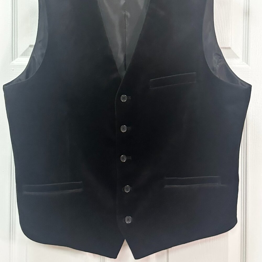 I.N.C. International Concepts Men’s Velvet Vest ‘Black’, Men's Size L - Picture 2 of 4